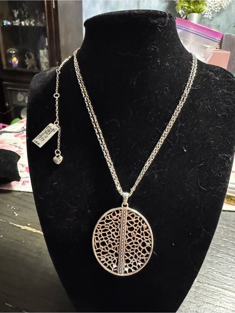 Brighton Silver Filigree Round Pendant Necklace